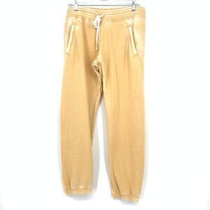 Allen Allen Sweatpants Womens Size Large Burnout Look Light Orange Tan Dye Wash